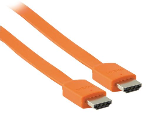 Valueline VLMB34010O20 Platte High Speed HDMI kabel met ethernet HDMI-connector - HDMI-connector 2,00 m oranje