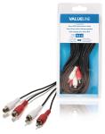 Valueline VLAB24205B100 Stereo RCA audio verlengkabel 2x RCA mannelijk - 2x RCA vrouwelijk 10,0 m zwart