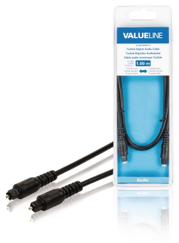 Valueline VLAB25000B10 Toslink Digitale audiokabel Toslink mannelijk - Toslink mannelijk 1,00 m zwart