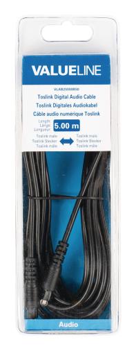Valueline VLAB25000B50 Toslink Digitale audiokabel Toslink mannelijk - Toslink mannelijk 5,00 m zwart
