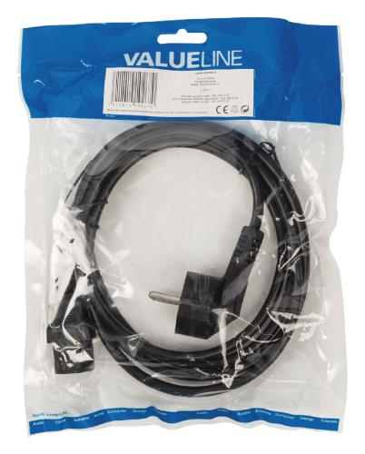 Valueline VLEP10000B20 Stroomkabel Schuko gehoekt mannelijk - IEC-320-C13 2,00 m zwart
