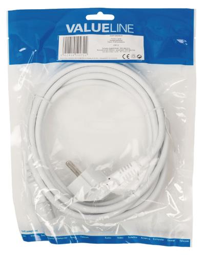 Valueline VLEP10000W30 Stroomkabel Schuko gehoekt mannelijk - IEC-320-C13 3,00 m Wit