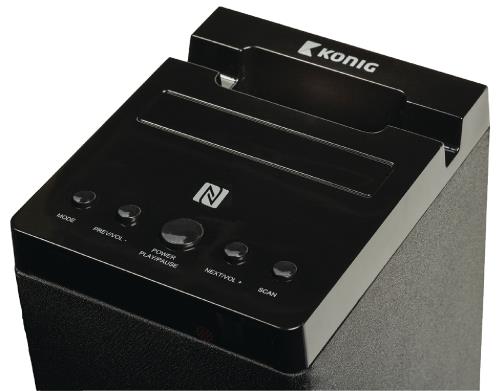 König CSBTSPTWR100BL Bluetooth + NFC tower speaker black