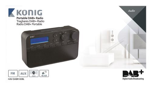 König HAV-DABR100BL DAB+ radio 20 voorkeurzenders en alarmklok zwart