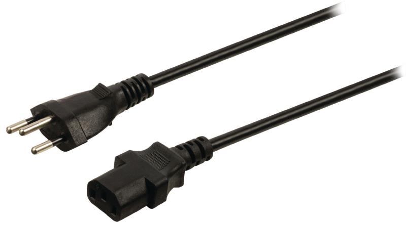 Valueline VLEP11200B100 Stroomkabel Zwitserse plug mannelijk - IEC-320-C13 10,0 m zwart