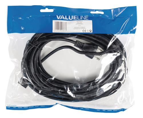 Valueline VLEP11300B100 Stroomkabel Italiaanse plug mannelijk - IEC-320-C13 10,0 m zwart