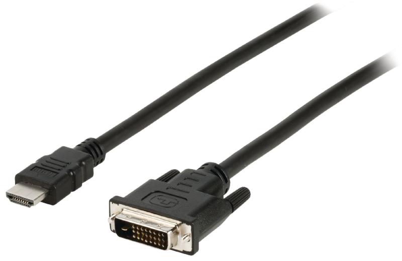 Valueline VLCP34800B100 HDMI - DVI kabel HDMI Connector - DVI-D 24+1-pin male 10,0 m zwart