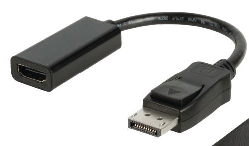 Valueline VLCP37150B02 DisplayPort - HDMI adapterkabel DisplayPort male - HDMI input 0,20 m zwart