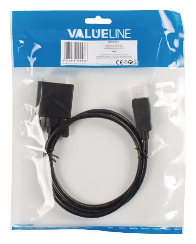 Valueline VLCP37200B10 DisplayPort - DVI kabel DisplayPort male - DVI-D 24+1p male 1,00 m zwart