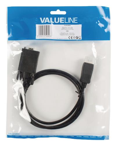 Valueline VLCP37300B10 DisplayPort - VGA kabel DisplayPort male - VGA male 1,00 m zwart