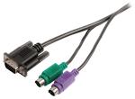 Valueline VLCP59850B20 KVM kabel VGA male - 2x PS2 male - VGA female - 2x PS2 male 2,00 m zwart