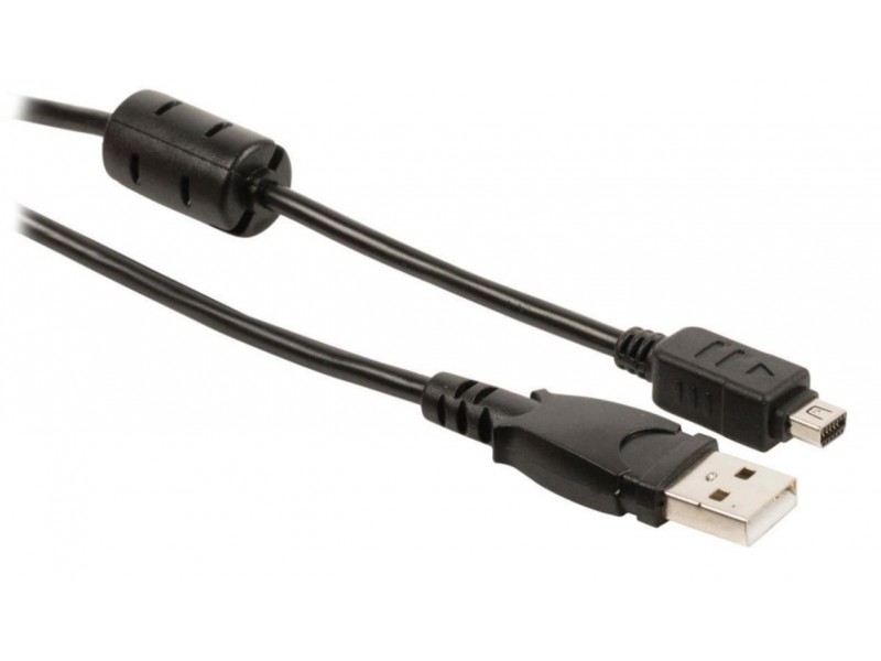 Valueline VLCP60802B20 Camera data kabel USB 2.0 A male - 12p Olympus connector male 2,00 m zwart