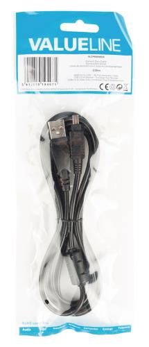 Valueline VLCP60804B20 Camera data kabel USB 2.0 A male - 4p Fuji connector male 2,00 m zwart
