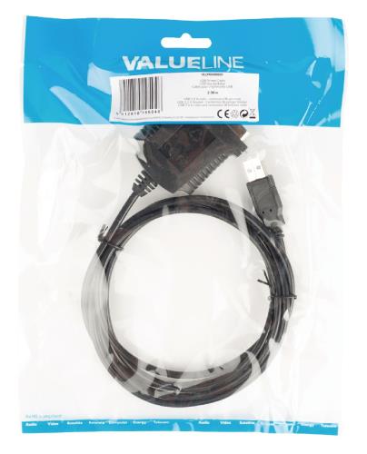 Valueline VLCP60880B20 USB-printerkabel USB 2.0 A male - centronics 36-pin male 2,00 m zwart
