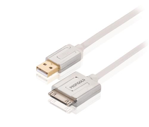 Profigold PROM103 Sync and charge-kabel 30-pins dock male - USB 2.0 A male 2,00 m wit