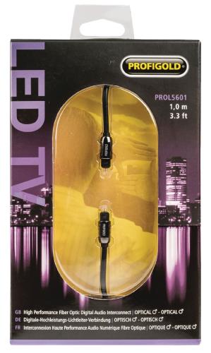 Profigold PROL5601 Optische audiokabel TosLink male - male 1,00 m zwart