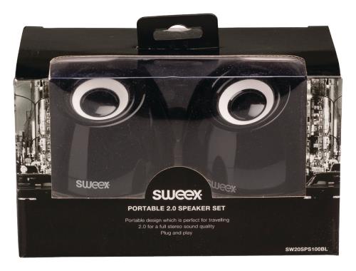 Sweex IS-294 2.0 speakerset USB voeding 2x 3 W draagbaar zwart