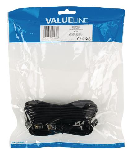 Valueline VLTP90200B100 Telecom kabel RJ11 mannelijk - RJ11 mannelijk 10,0 m zwart