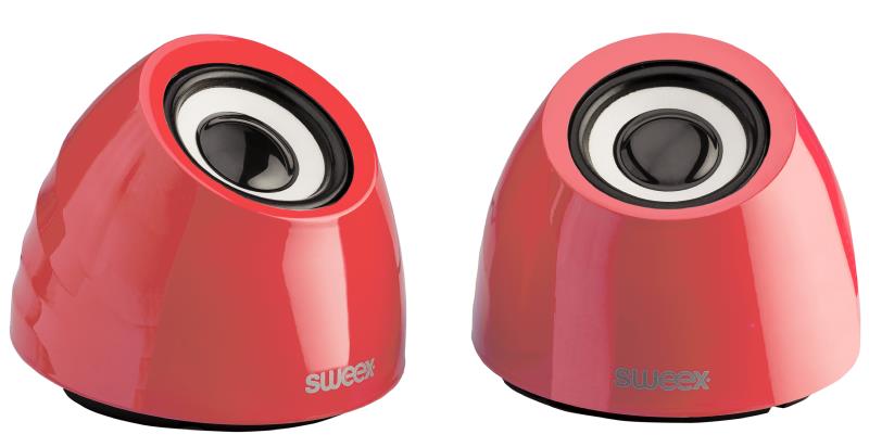 Sweex SW20SPS100RD 2.0 speakerset USB voeding 2x 3 W draagbaar rood