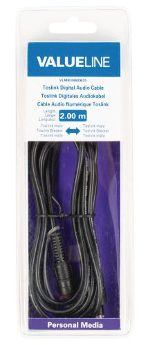 Valueline VLMB25000B20 Toslink digitale audiokabel Toslink mannelijk - Toslink mannelijk zwart 2,00 m