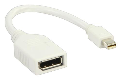 Valueline VLMB37450W02 Mini DisplayPort-adapterkabel Mini-DisplayPort mannelijk - DisplayPort vrouwelijk wit 0,20 m