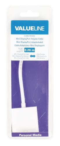 Valueline VLMB37850W02 Mini DisplayPort-adapterkabel Mini-DisplayPort mannelijk - VGA vrouwelijk wit 0,20 m