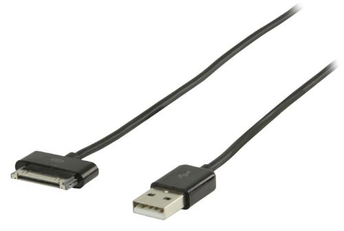 Valueline VLMB39100B10 Sync & charge-kabel voor iPad / iPhone / iPod Apple 30-pins - USB 2.0 A mannelijk zwart 1,00 m