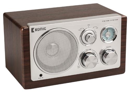 König HAV-TR1000 Tafel radio retro donker hout