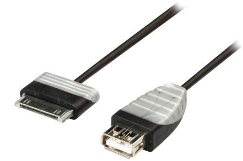 Bandridge BBM39205B02 USB OTG-kabel voor Samsung tablet Samsung 30-pins plug - USB 2.0 A contraplug 0,2 m zwart