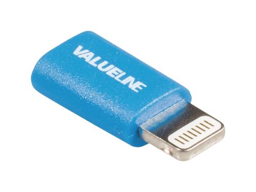 Valueline VLMP39901L USB lightning-adapter lightning mannelijk - USB Micro B vrouwelijk blauw
