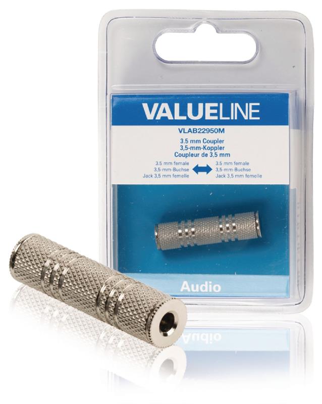 Valueline VLAB22950M Audiokoppelstuk 3,5 mm female - female metaal