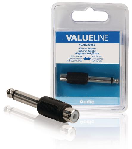 Valueline VLAB23935B Audio-adapter 6,35 mm male - RCA female zwart