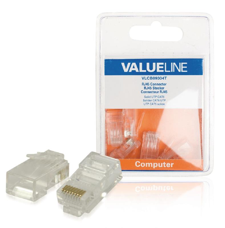 Valueline VLCB89304T Solide CAT6 UTP-netwerkconnector transparant