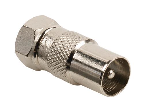 Valueline VLSB41953M Antenne-adapter F-connector male - coax male metaal
