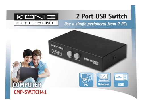König CMP-SWITCH41 USB-schakelaar met 2 poorten
