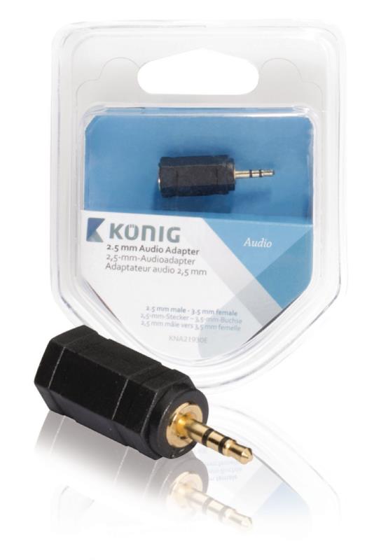 König KNA21930E 2,5 mm audio adapter 2,5 mm male - 3,5 mm female 1 stuk grijs