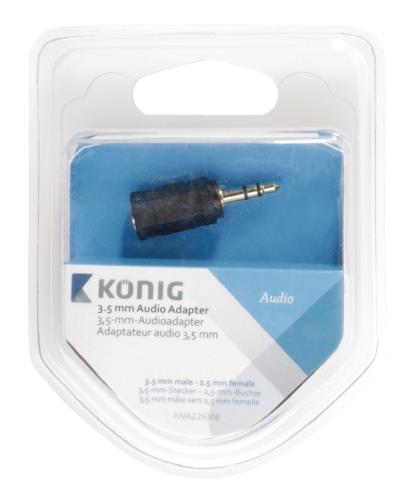König KNA22930E 3,5 mm audio adapter 3,5 mm male - 2,5 mm female 1 stuk grijs