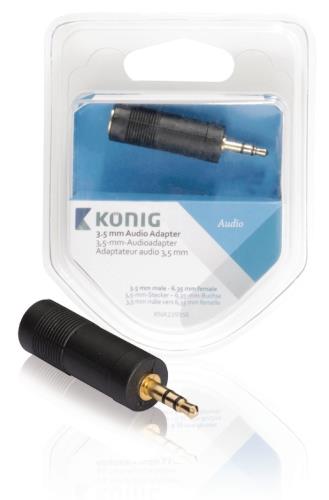 König KNA22935E 3,5 mm audio adapter 3,5 mm male - 6,35 mm female 1 stuk grijs