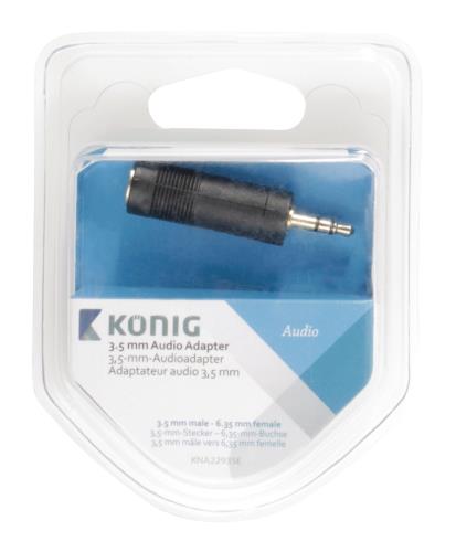 König KNA22935E 3,5 mm audio adapter 3,5 mm male - 6,35 mm female 1 stuk grijs