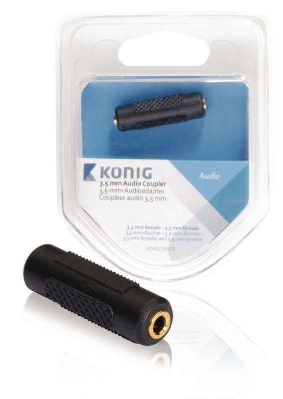 König KNA22950E 3,5 mm audiokoppelstuk 3,5 mm female - female 1 stuk grijs