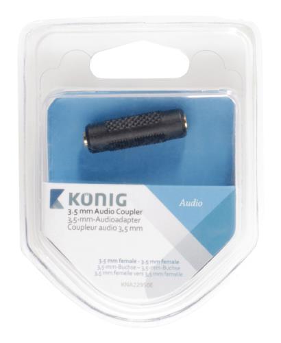 König KNA22950E 3,5 mm audiokoppelstuk 3,5 mm female - female 1 stuk grijs