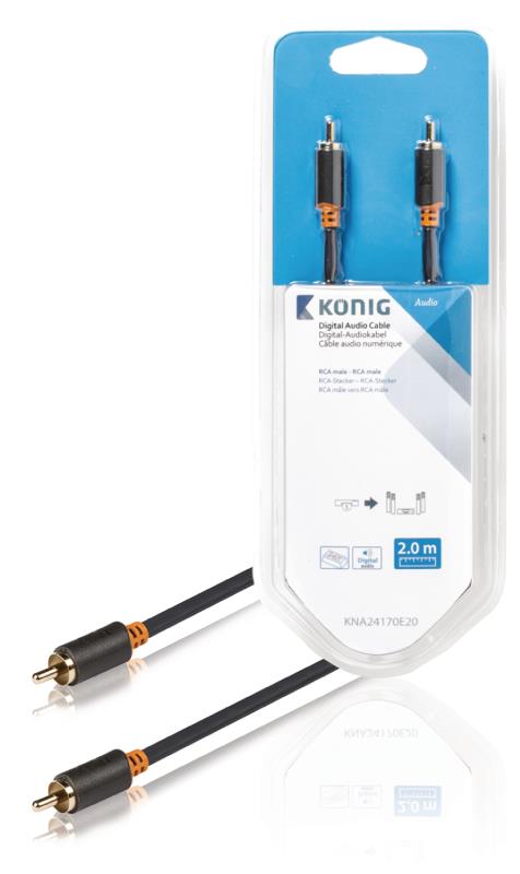 König KNA24170E20 Digitale audiokabel RCA male - male 2,00 m grijs