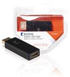 König KNC37915E DisplayPort - HDMI adapter DisplayPort male - HDMI ingang 1 stuk grijs