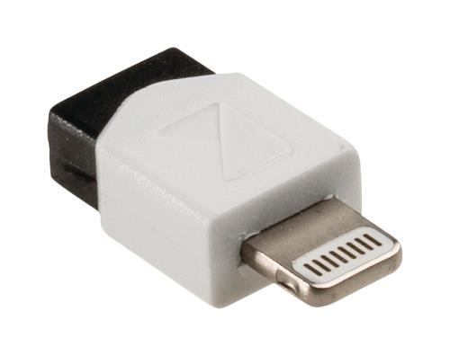 König KNM39901W Sync and charge adapter 8-pins Lightning male - USB 2.0 Micro B female 1 stuk wit