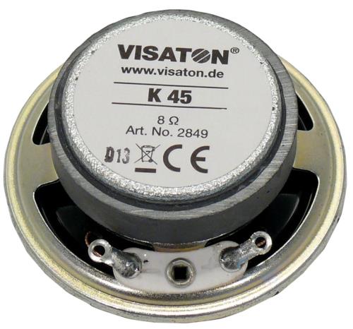 Visaton K 45,  8 OHM Small speaker 4.5 cm (1.8") 8 ? 2 W