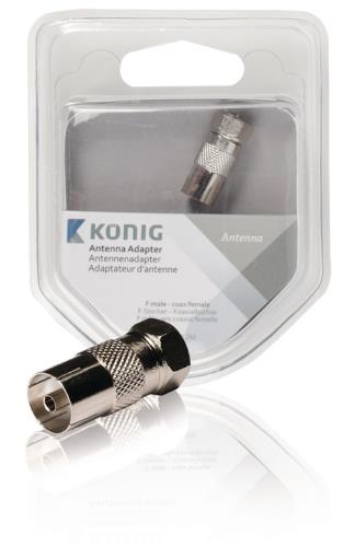 König KNS41952M Antenne adapter F male - coax female 1 stuk metaal