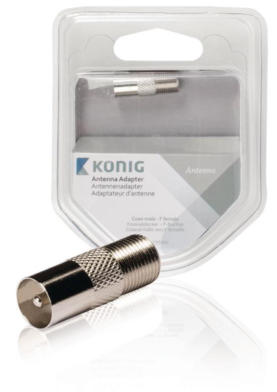 König KNS41954M Antenne adapter coax male - F female 1 stuk metaal
