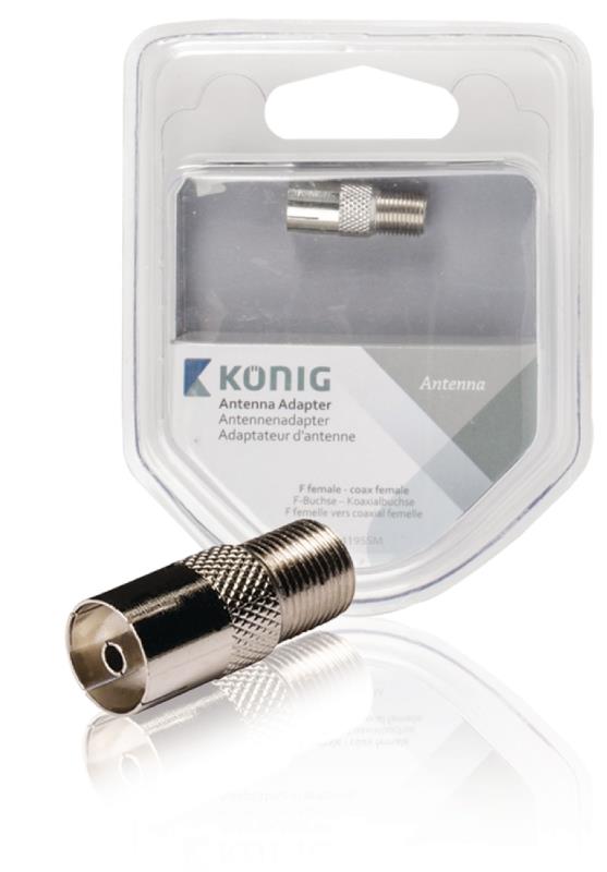 König KNS41955M Antenne adapter F female - coax female 1 stuk metaal