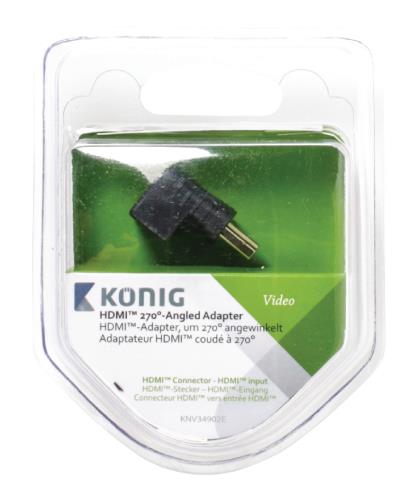 König KNV34902E HDMI 270° haaks adapter HDMI connector - HDMI ingang 1 stuk grijs