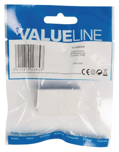Valueline VLCP89005W RJ45 koppeling